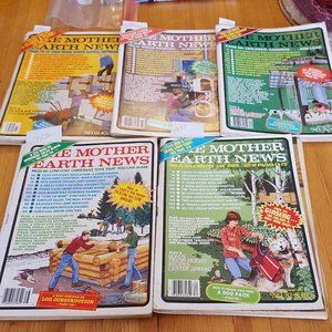 5 Vintage 1980's Mother Earth News Magazines